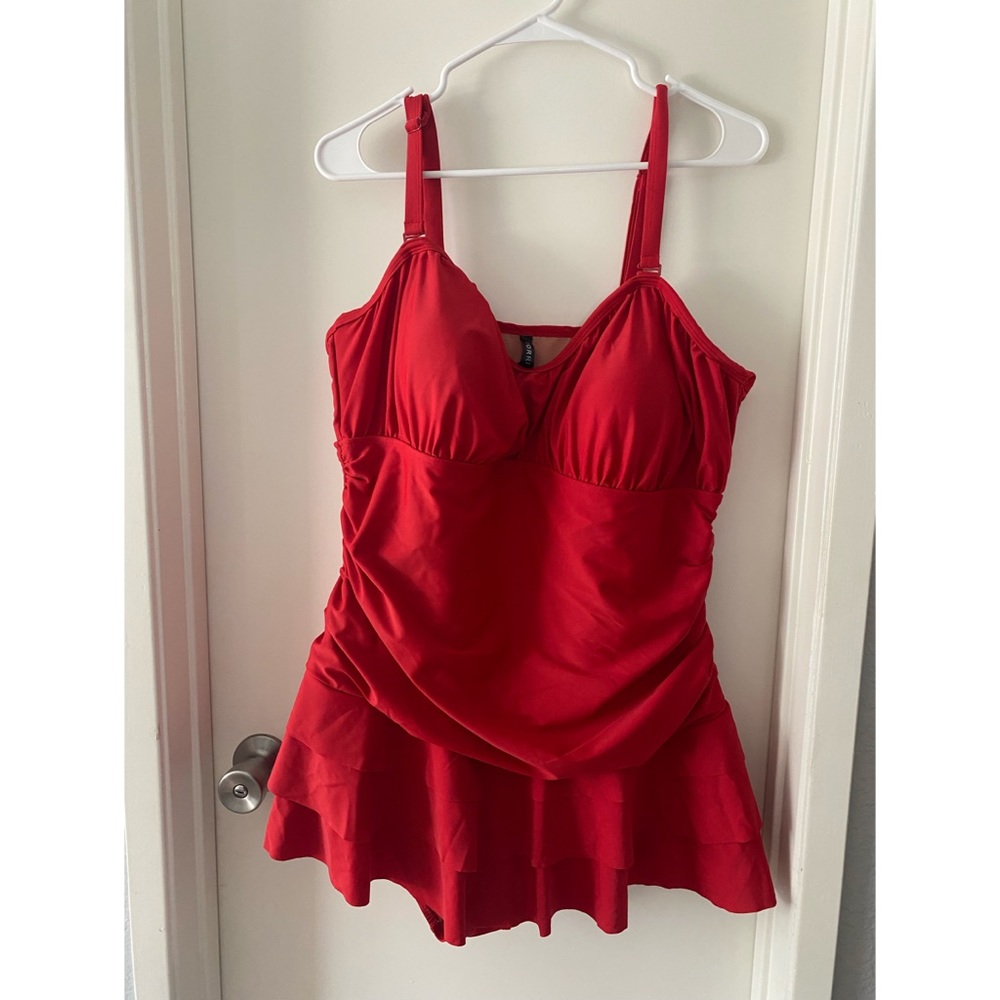Torrid red one piece swimsuit